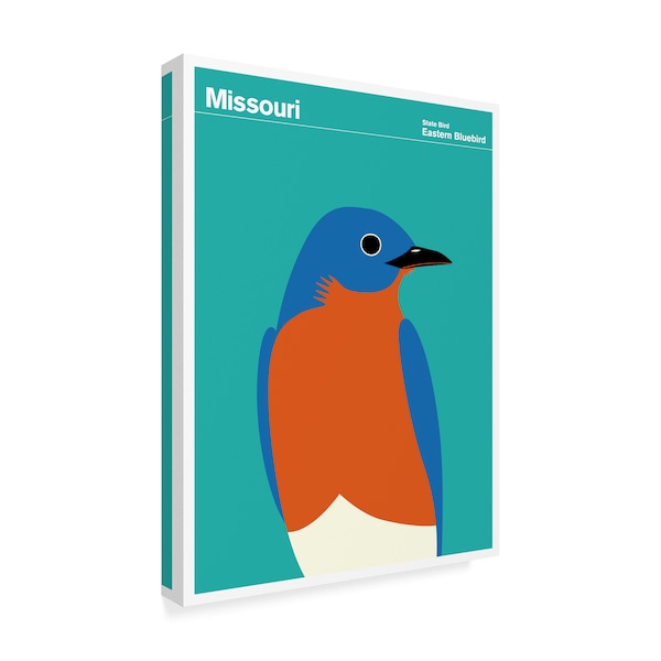 Print Collection - Artist 'Missouri Bird Bluebird' Canvas Art,14x19